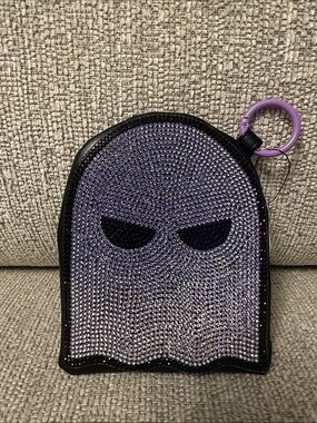 Bling Studded Angry Ghost Coin Purse Wristlet Bag Keychain Bag Charm